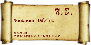 Neubauer Dóra névjegykártya